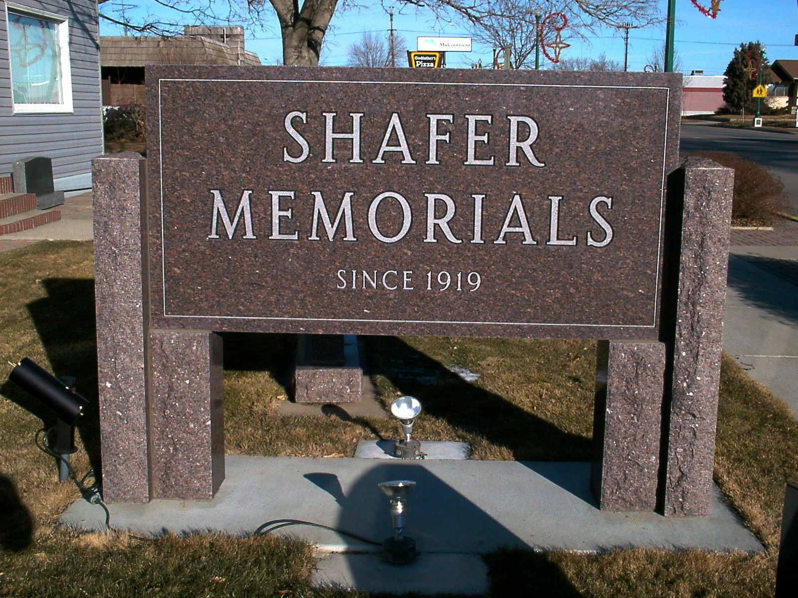 Shafer Memorials Sign